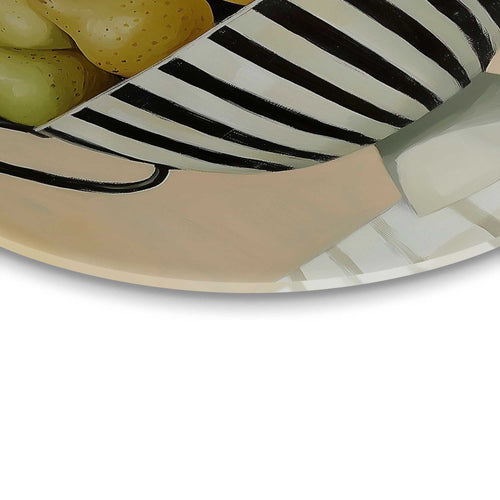 Reinders Schaal met peren glasschilderij -  groen - keuken - Ø 50cm