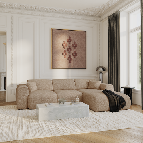 Sia Home - Hoekbanken YUMA - Bouclette stof - Mol - 283cm - vtwonen shop