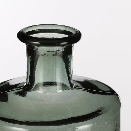 Mica Decorations Guan Fles Vaas - H40 x Ø15 cm - Gerecycled Glas - Groen