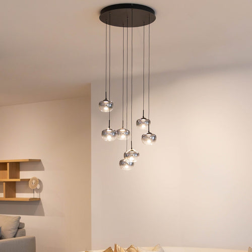 Atmooz hanglamp Tapco - zwart - Ø 45 x H 190 cm - geïntegreerde led