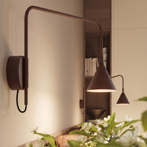 Sollux Lighting Wandlamp NOX 1 bruin met schakelaar - 14x61x30cm