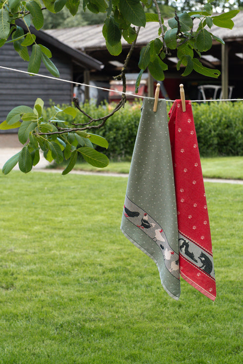 Luxe Keukendoek en Theedoek Kat Rood - Bunzlau Castle - 100% biologisch GOTS katoen