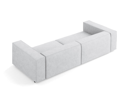 Cosmopolitan Design Bank Arendal 4-zits, chenille met ribbeleffect, lichtgrijs - 102x244x70cm
