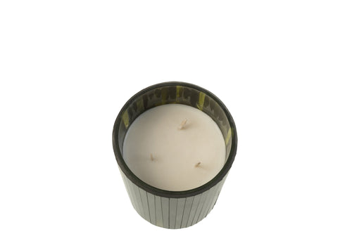 J-Line geurkaars Noa - Herbal Serenity - glas - groen - medium - 55U