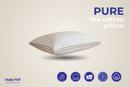 Vitality Pur - PURE Cotton Pillow - Katoenen Hoofdkussen - 60x70cm