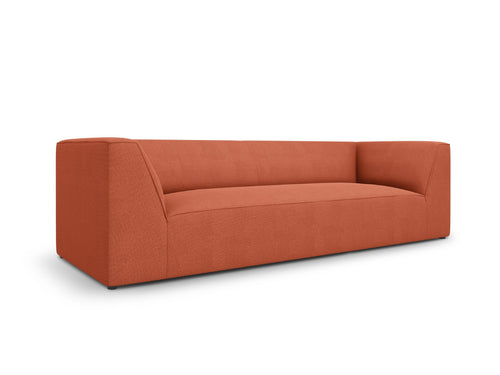 Micadoni - Bank "Ruby" 3 zitplaatsen, structurele stof, koraal - 93x232x69cm
