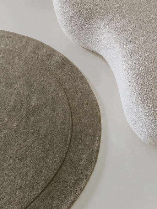 benuta wollen vloerkleed Shape - groen - ø 200 cm