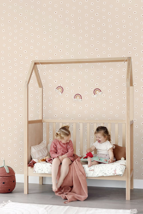 ESTAhome behang madeliefjes beige - 53 cm x 10.05 m - 131112