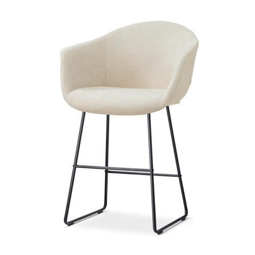 Nolon Nino-Otis Barkruk Cotton Beige - met Armleuning - Zwart - 65 cm - vtwonen shop