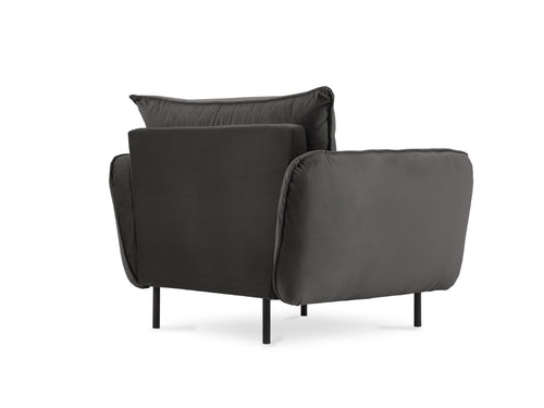 Cosmopolitan Design Fauteuil Vienna flueel, donkergrijs - 94x97x95cm