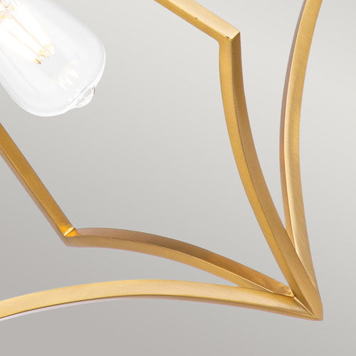 Elstead Feiss Nico Hanglamp met draadframe, gepolijst messing