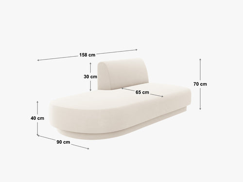 Micadoni - Module "Miley" 2 zitplaatsen, structurele stof antraciet - 90x158x70cm