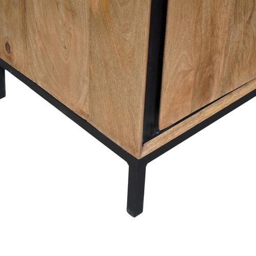 StarFurn Vitrinekast RichWood - Naturel Hout - 100x45x200cm