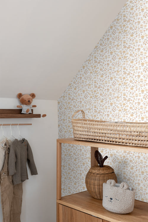 ESTAhome behang bloemetjes beige - 53 cm x 10.05 m - 139578