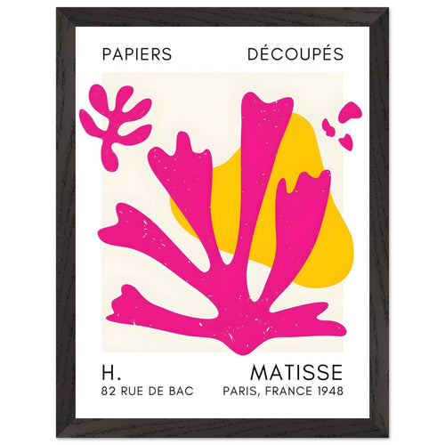 Artfulprints Poster met Lijst Matisse – Abstract bloom pink   - 30x40 cm - Roze
