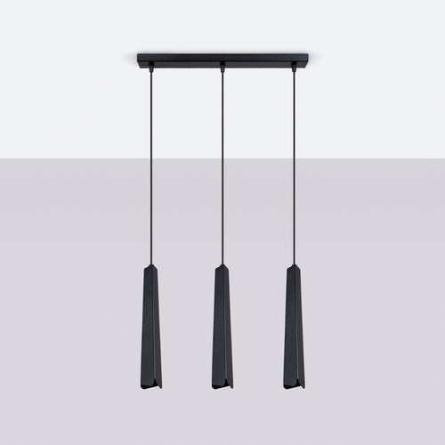 Sollux Lighting Hanglamp PRYSM 3L zwart - 45x5x120cm