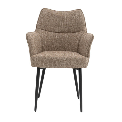 DÉJA Living Eetkamerstoel Zayn - Taupe/Zwart - Zithoogte 47cm - Set van 2 - vtwonen shop