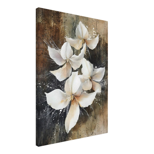 Artfulprints Canvas Vintage white blossoms canvas - 50x70 cm - Wit