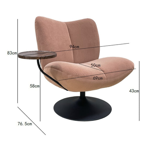 DÉJA Living Draaifauteuil Morten - Taupe Fluffy/Zwart - Incl. Tafeltje - vtwonen shop