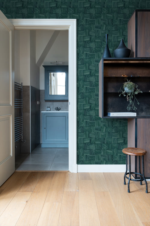 Origin Wallcoverings behang sloophout motief petrolblauw - 50 x 900 cm - 347933 - vtwonen shop