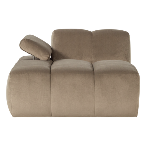 WOOOD chaise longue bank links Mojo - Velvet - Khaki - 74x124x162