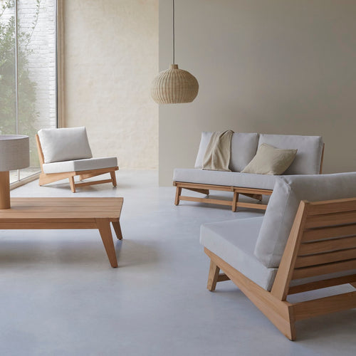 Tikamoon Fauteuil van massief teakhout - Wit - vtwonen shop