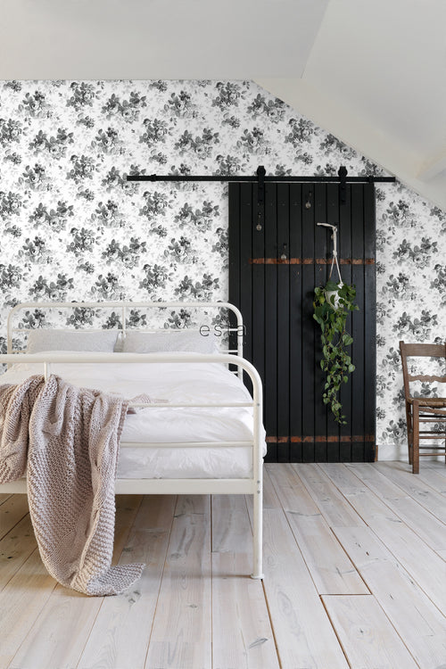 ESTAhome behang rozen zwart en wit - 53 cm x 10.05 m - 138112 - vtwonen shop
