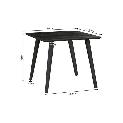 Starfurn  eettafel Omaha - zwart - 90x90x40cm - vtwonen shop