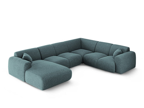 Cosmopolitan Design Panoramische hoekbank rechts Nolio 6-zits, chenille olie - 252x342x72cm