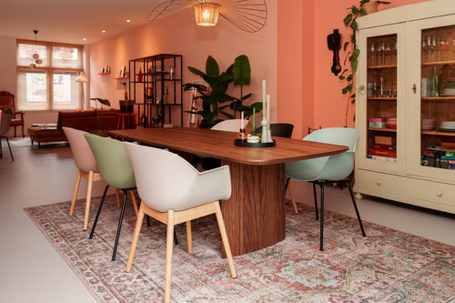 MaximaVida eetkamerstoel Cuyp XXL taupe  eiken stoelpoten- 2 stuks