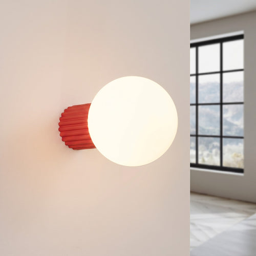 Sollux Lighting Wandlamp HALO rood IP44 - 12x17x12cm