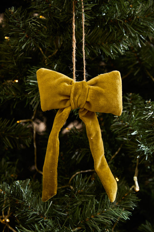 Calma House Kerstornament Velour - Groen - 13x8