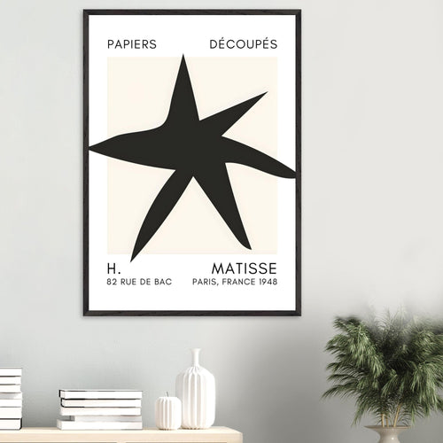 Artfulprints Poster Matisse – Star of the sea black   - 30x40 cm - Zwart