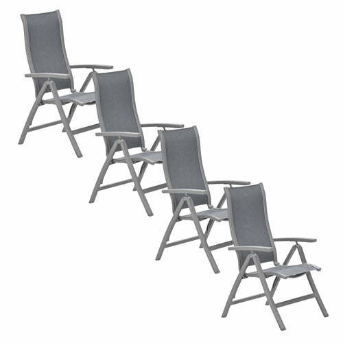 Garden Impressions Tuinstoel Hilly verstelbaar taupe - 4 stuks