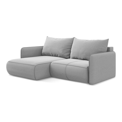 LaMiaSofa hoekbank links Palermo - velours - grijs - 207x148x86