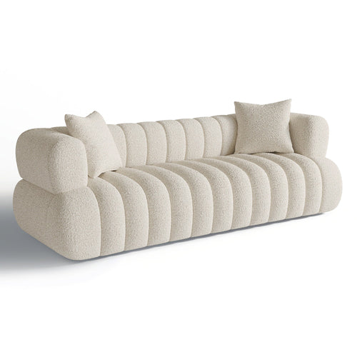 Sia Home - Rechte bank ROSS - Bouclette stof - Crème - 225 CENTIMETERScm