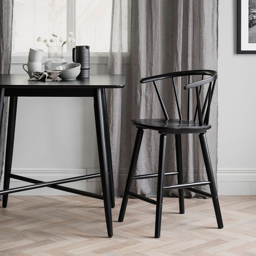 Rowico Home Carmen houten spijlen barkruk zwart - 65 cm