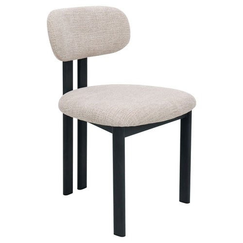 Giga Meubel Eetkamerstoel Noor - Beige/Zwart - 51x53x81cm - Set van 2 - vtwonen shop