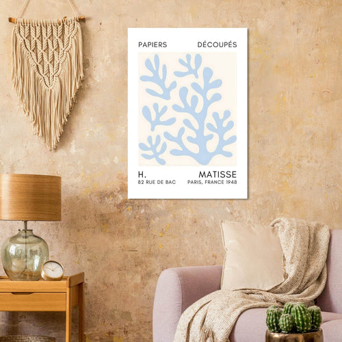 Artfulprints  Matisse – Coral shadows light blue   poster 70x100 cm - vtwonen shop