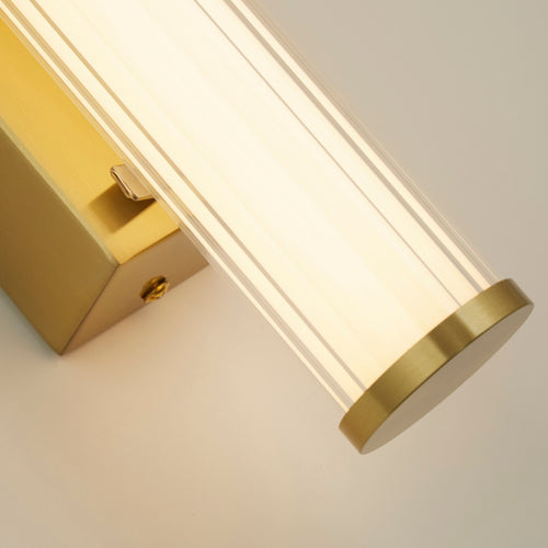 Searchlight Clamp Wandlamp Goud Metaal, Geribbelde Heldere & Opaal Diffuser