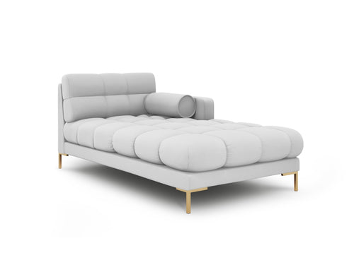 Cosmopolitan Design rechter chaise longue Bali structurele stof, lichtgrijs - 185x102x75cm
