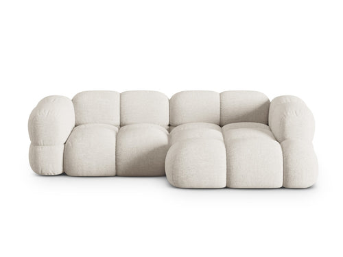 Cosmopolitan Design rechter hoekbank Loretto 3-zits, structurele stof beige - 147x250x68cm