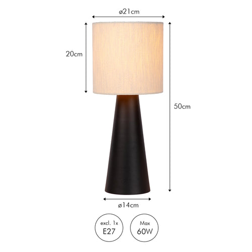 Atmooz tafellamp Bimisi - zwart - Ø 21 x H 50 cm - E27