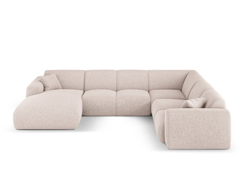 Cosmopolitan Design Panoramische hoekbank rechts Nolio 6-zits, chenille beige - 252x342x72cm