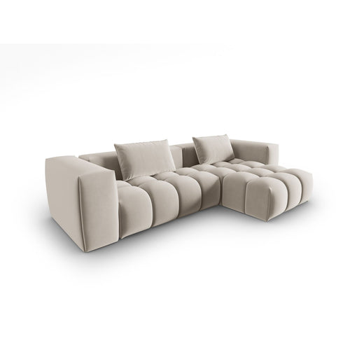 Cosmopolitan Design - Modulaire hoekbank rechts Verona 3-zits, flueel ecru - 145x260x70cm
