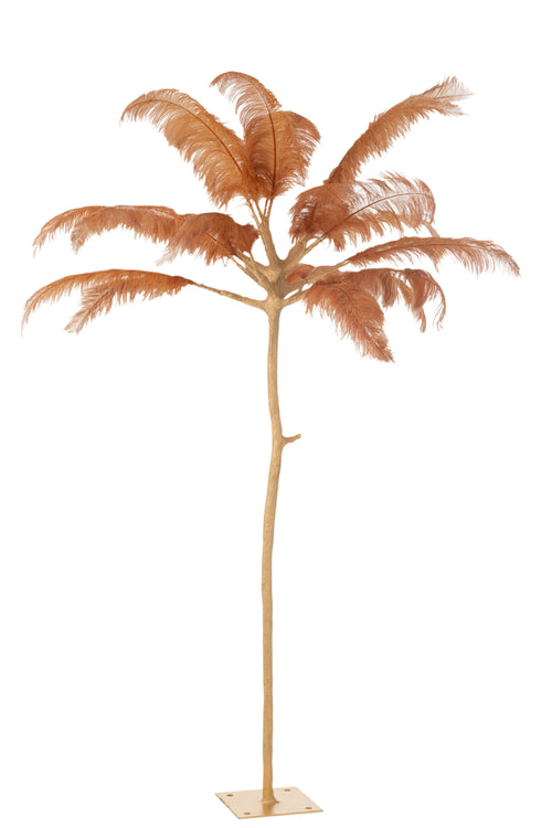 J-Line decoratie Boom pluimen - metaal - goud/oker - large