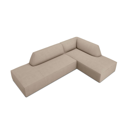 Cosmopolitan Design - Modulaire hoekbank rechts Siena 4-zits, structurele stof donkerbeige - 180x273x69cm