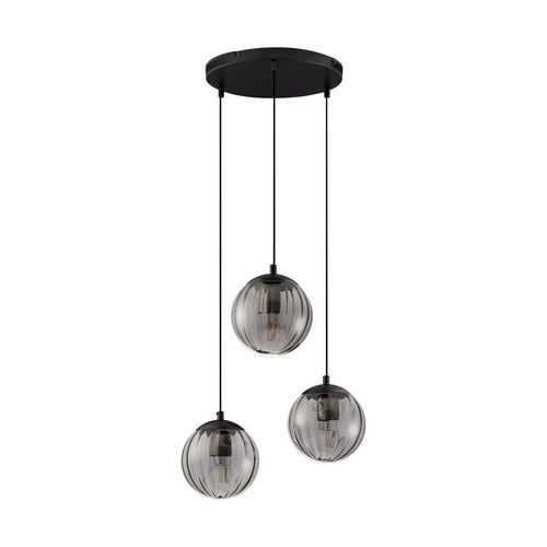 Nova Luce ABBACUS Hanglamp met clusterontwerp, rookkleurig, matzwart, E27 fitting, 3x12W