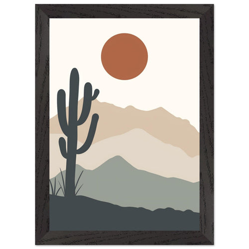 Artfulprints Poster met Lijst Boho – Western calm   - A4 21x29.7 cm - beige