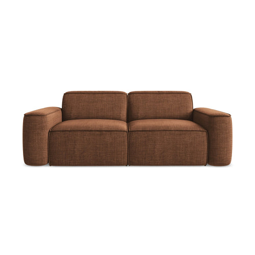 LaMiaSofa 3-zits bank Melissa - textuurstof - terracotta - 204x102x70